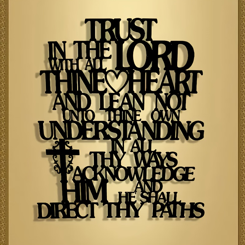 Home Office Room Inspiration - CIFBUY Metall-Wandkunst „Trust In The Lord“,
