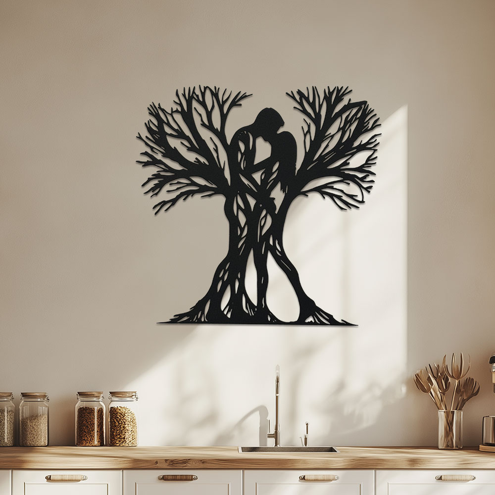 Home Office Room Inspiration - Vintage-inspirierte 1-teilige Metall-Baumskulptur – Elegantes minimalistisches