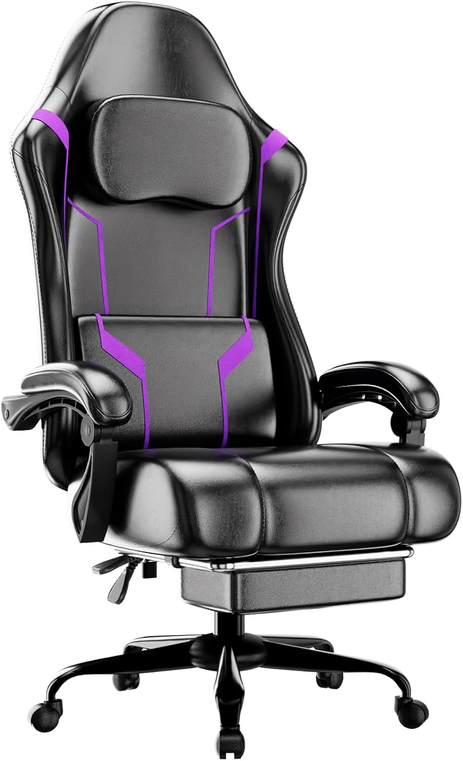 Ergonomic Office Chair - Ergonomischer Gaming-Stuhl mit Taschenfederkernpolster und Fußstütze,
