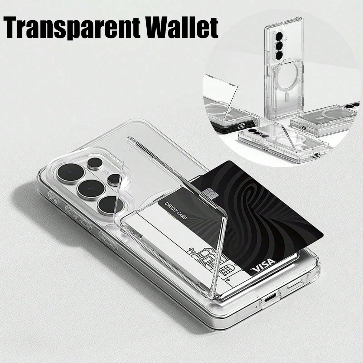 Document Holder Stand - 1 Stück Magsafe Transparente Kartenhalter-Handyhülle mit