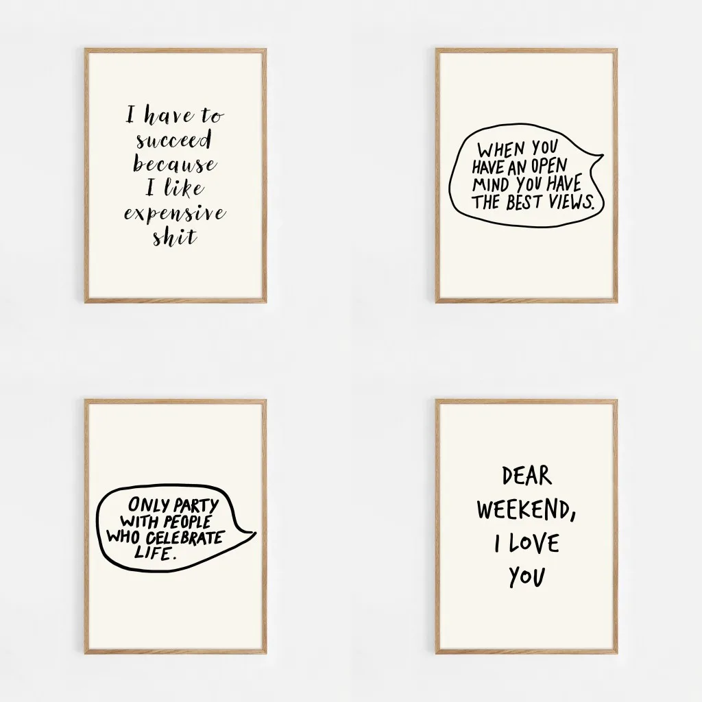 Home Office Room Inspiration - Motivierende Ziele, lustiges Zitat, Wandkunst, Drucke,