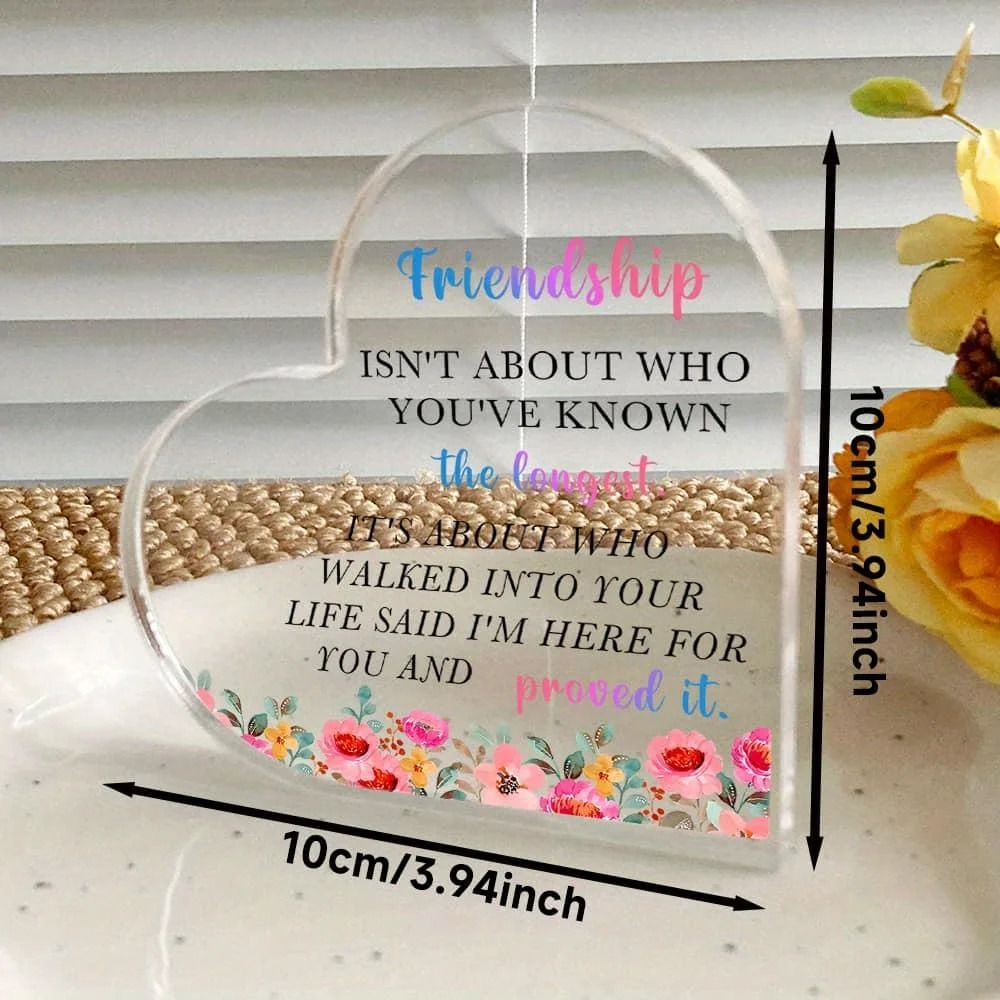 Home Office Room Inspiration - CIFBUY Acryl-Schild, 2D, flach, Freundschaftsherz, inspirierendes