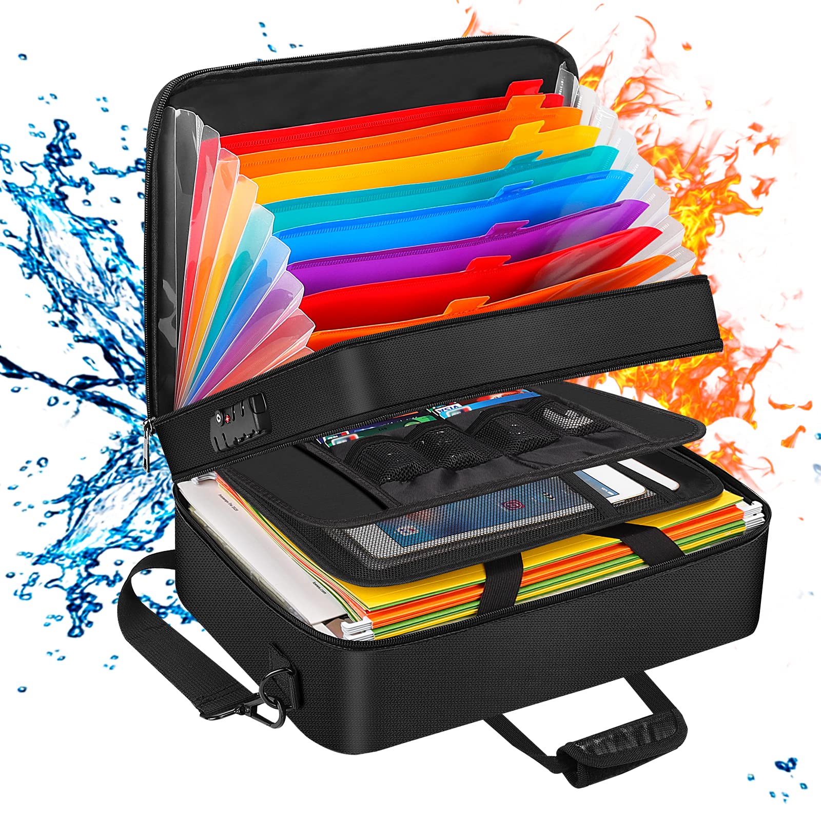 Document Scanner Portable - Feuerfeste, wasserdichte, mehrschichtige, tragbare Aktenaufbewahrung, erweiterbarer