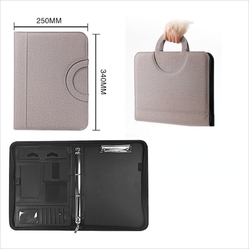 Document Scanner Portable - 1 Stück A4 PU-Leder Reißverschluss-Aktenmappe Dokumentenhalter