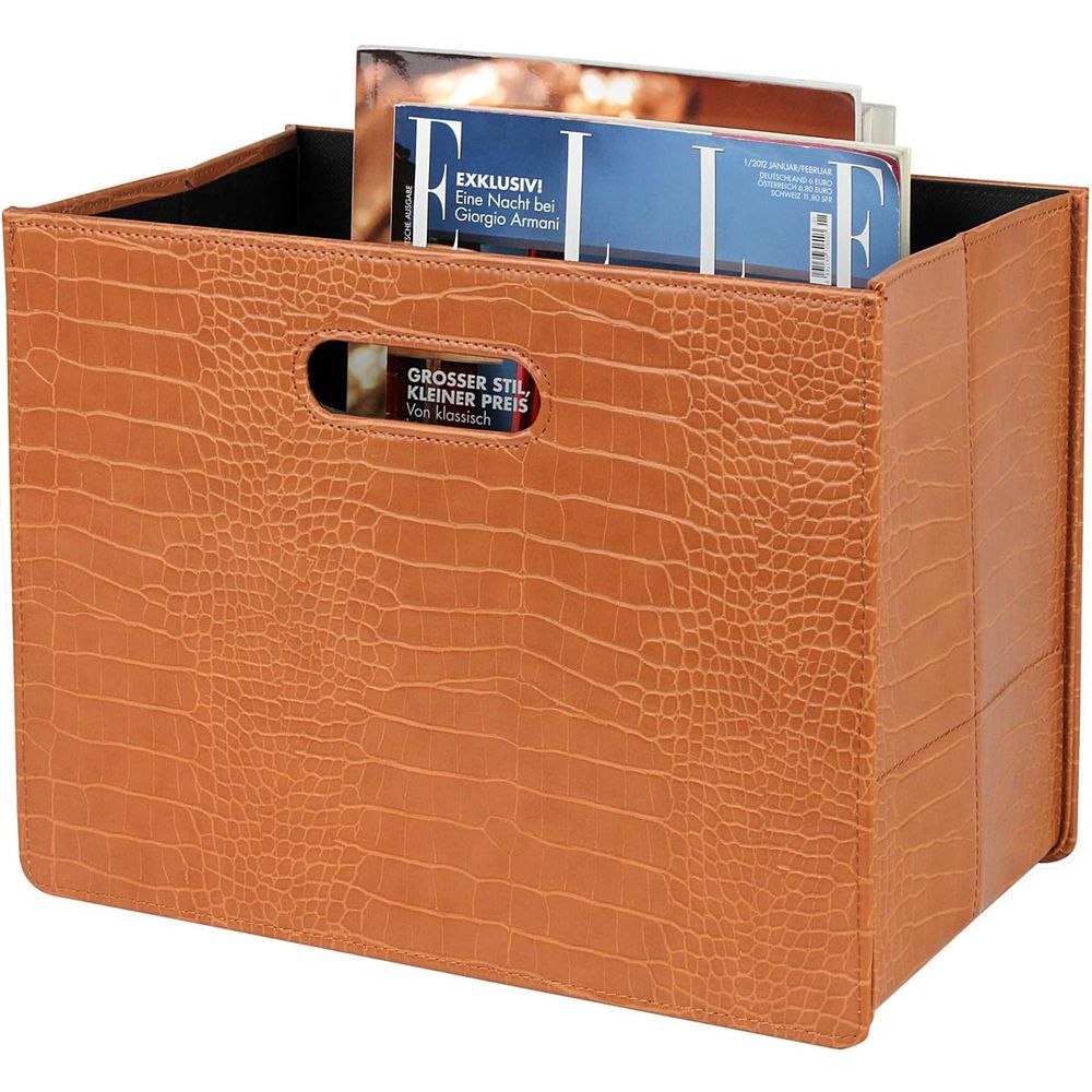 Home Office Or - Brauner Holz-Magazin- und Zeitungsständer für Zuhause
