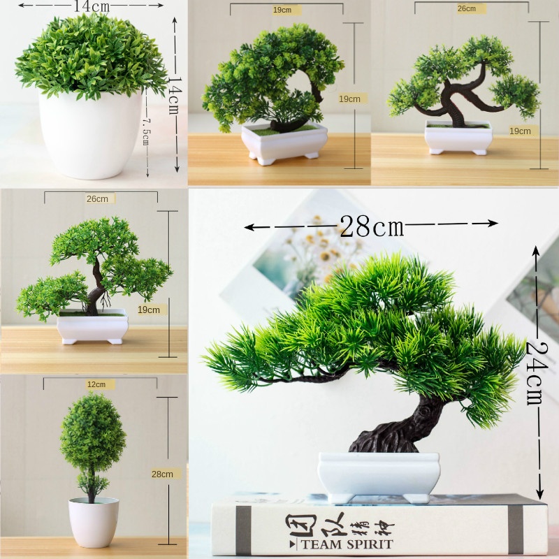 Home Office Layout - Neue grüne künstliche Pflanzen Bonsai kleiner