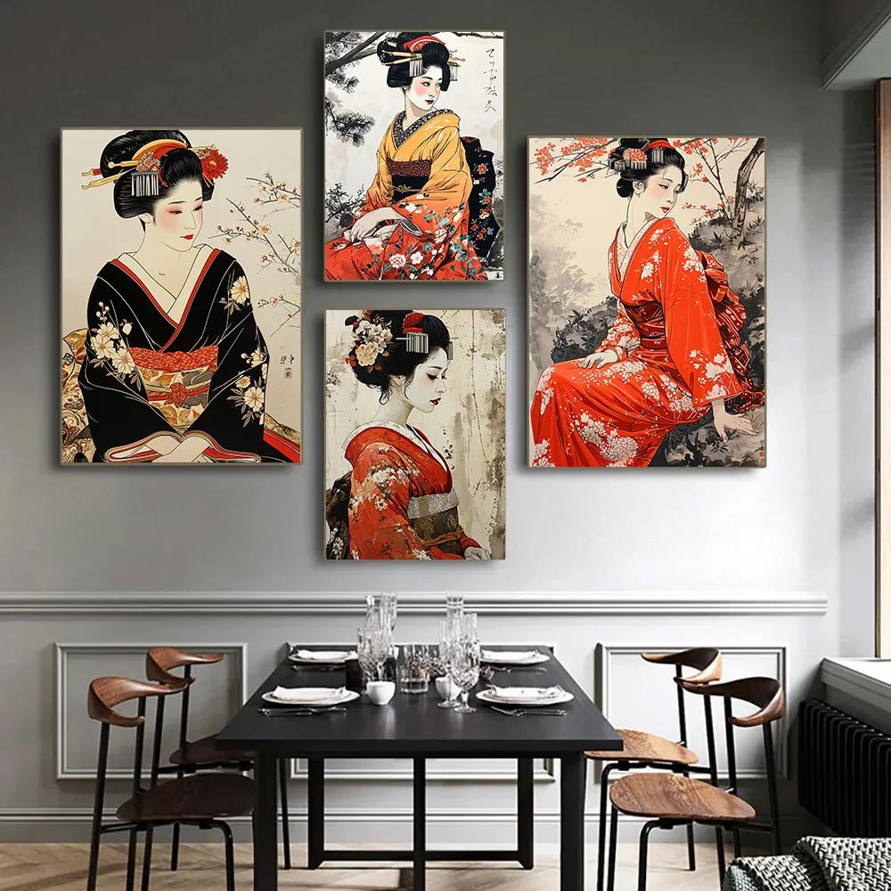Elegante Kimono Geisha Leinwan – Home Office Room Inspiration Bewertung und Preis