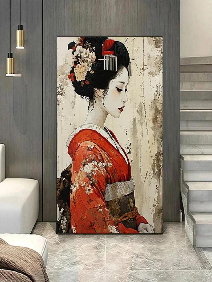 Elegante Kimono Geisha Leinwan – Home Office Room Inspiration Bewertung und Preis