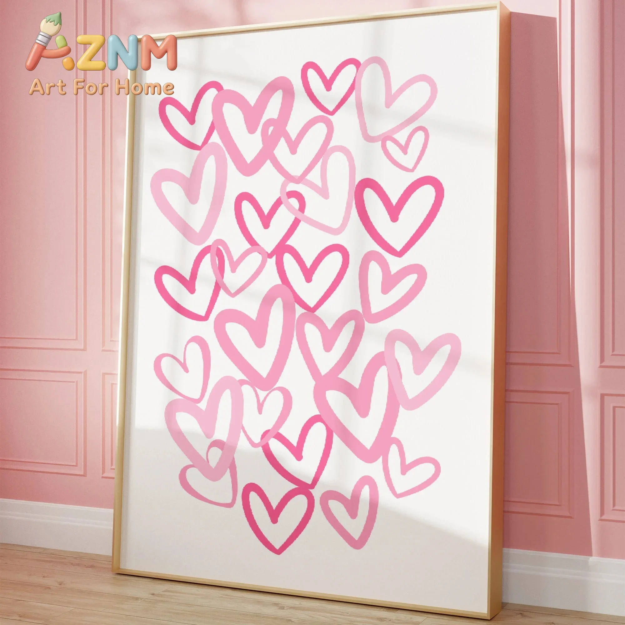 Schickes Leinwandbild mit rosa – Home Office Room Inspiration Bewertung und Preis