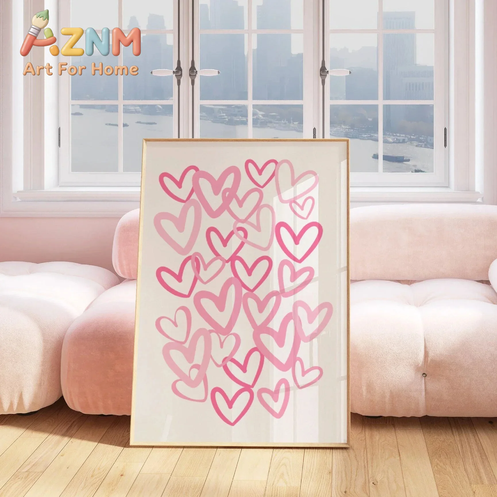 Schickes Leinwandbild mit rosa – Home Office Room Inspiration Bewertung und Preis