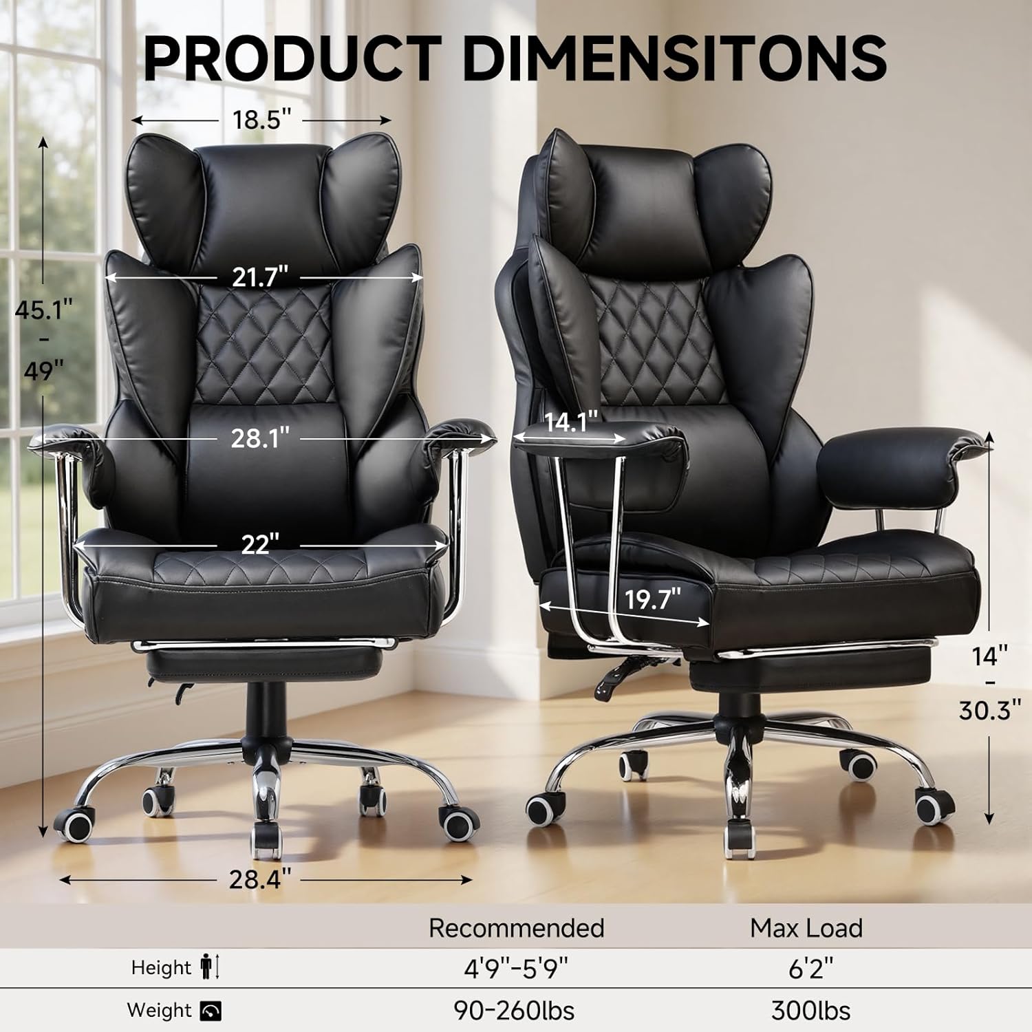 Großer und hoher Bürostuhl mit – Ergonomic Office Chair Bewertung und Preis