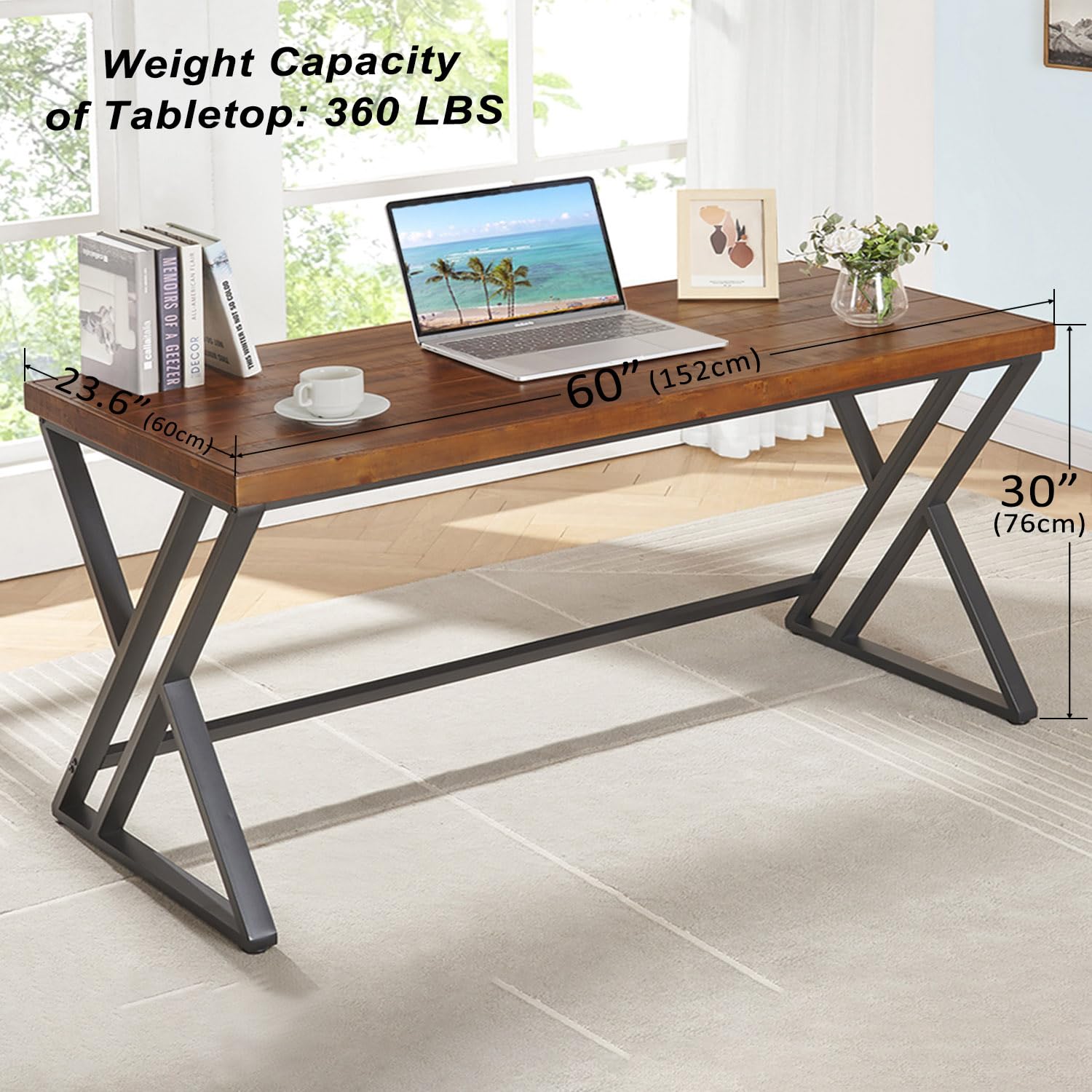 60 Zoll Massivholz-Computertis – Home Office Work Table Bewertung und Preis