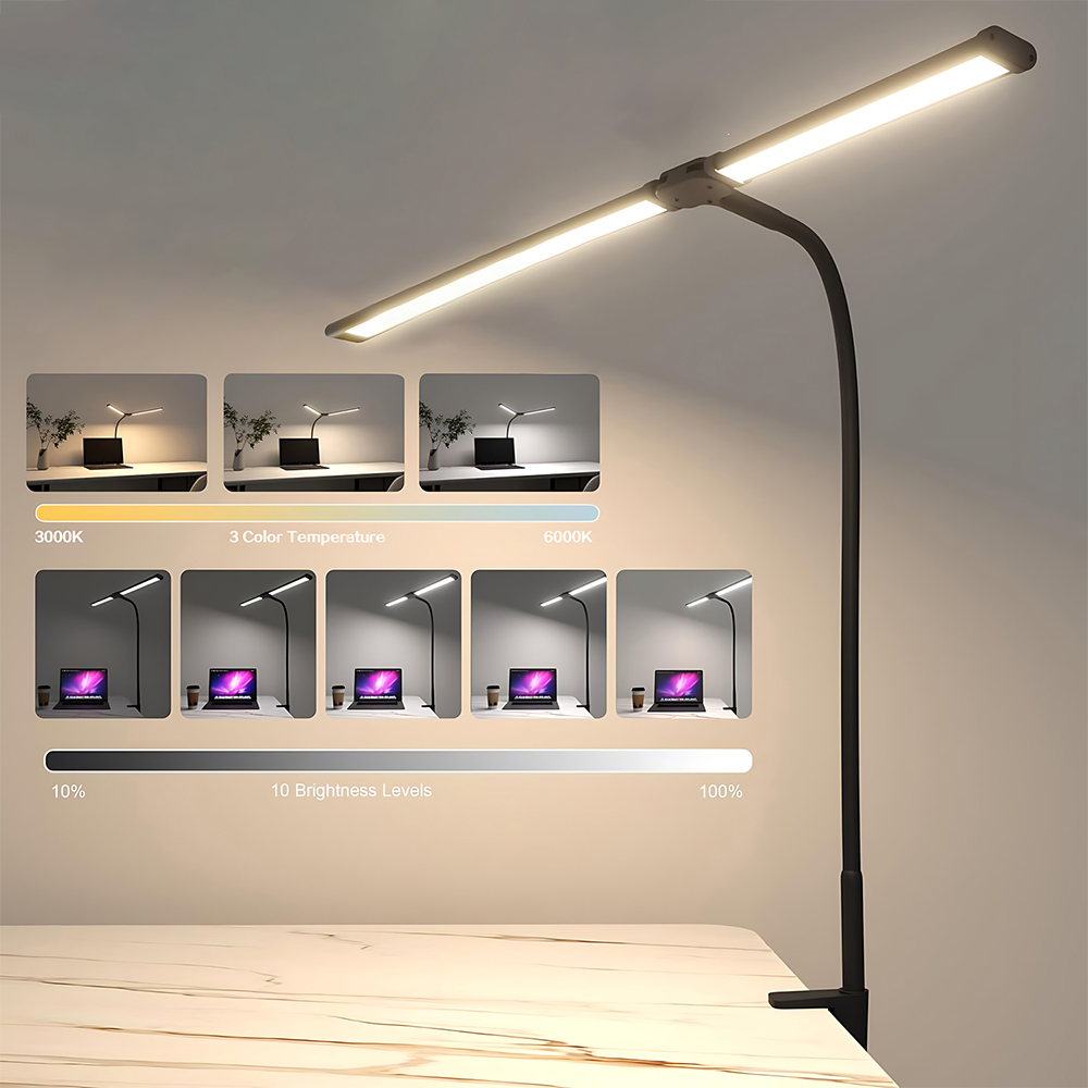 Doppelkopf-LED-Schreibtischlam – Home Office Work Table Bewertung und Preis